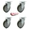 Service Caster 5 Inch Gray Polyurethane Wheel Swivel Top Plate Caster Set SCC-20S514-PPUB-TP2-4 - alternate 2